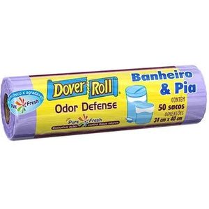 Saco p/ Lixo Dover Roll Pia e Banheiro Pure Fresh Odor Defense 10 Litros c/ 50 Unid