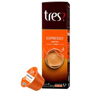 Café em Cápsula 3 Corações Torrado e Moído Espresso Ameno Caixa 8g c/ 10 Unid