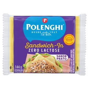 Queijo Prato Processado Polenghi Sandwich Zero Lactose 144g