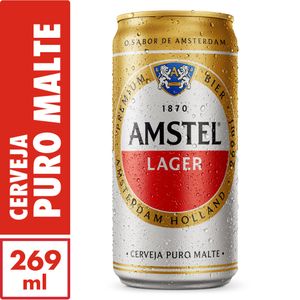 Cerveja Amstel Lager Puro Malte Lata 269ml