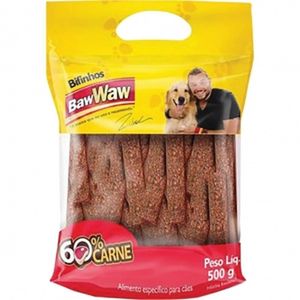 Bifinho p/ Cães Baw Waw Pequeno Porte Carne 500g