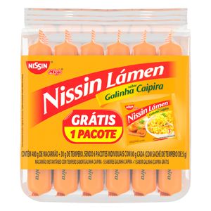 Macarrão Instantâneo Nissin Miojo Lámen Galinha Caipira 85g Leve 6 Pague 5