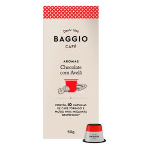 Café em Cápsula Baggio Aromas Chocolate c/ Avelã Caixa 50g c/ 10 Unid