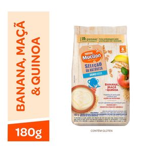 Cereal Infantil Mucilon c/ Banana, Maçã, Arroz, Milho, Cevada, Aveia e Quinoa Pacote 180g