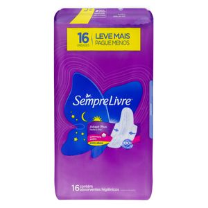 Absorvente Sempre Livre Adapt Cobertura Suave c/ Abas c/ 16 Unid Leve+Pague -