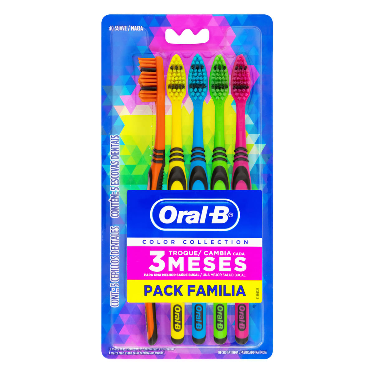 Escova Dental Oral-B Color Collection Pack com 5 Unid | Prezunic