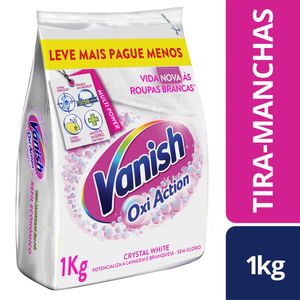 Tira Manchas Vanish em Pó Crystal White Oxi Action para Roupas BrancasRefil Econômico 1kg