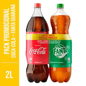 Kit Refrigerante Coca-Cola Original + Guaraná Fanta 2l Cada Leve Mais Pague Menos