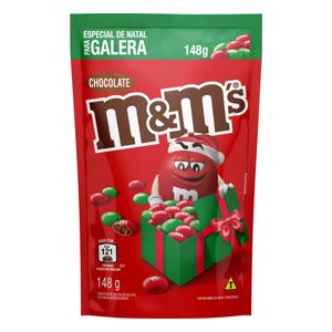 Confeito de Chocolate ao Leite M&Ms Especial de Natal Sachê 148g