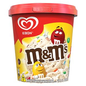 Sorvete Kibon Baunilha c/ Confeitos M&Ms Pote 800ml