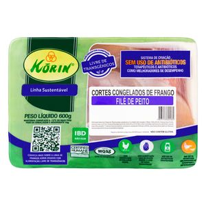 Filé de Peito de Frango Korin sem Transgênico Congelado 600g
