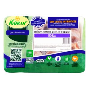 Moela de Frango Korin s/ Transgênico Congelada 600g