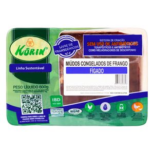 Fígado de Frango Korin s/ Transgênico Congelado 600g