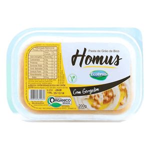 Pasta de Grão de Bico Homus Ecobras c/ Gergelim Orgânica 200g