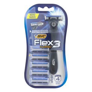 Aparelho p/ Barbear Bic Flex 3 Hybrid 1 Unid + 5 Cargas