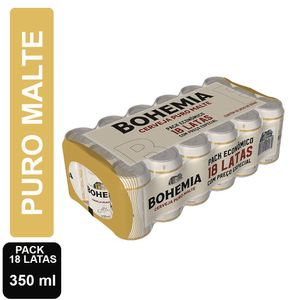 Cerveja Bohemia Puro Malte Lata 350ml Pack c/ 18 Unid