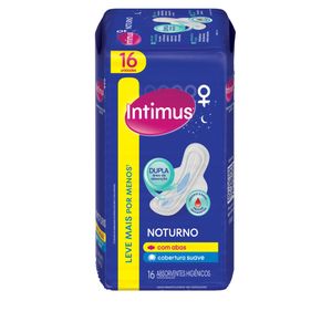 Absorvente Intimus Cobertura Suave c/ Abas Noturno c/ 16 Unid Leve + Pague -