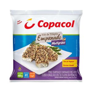 Filé de Peixe Tilápia Copacol Empanado Multigrãos Congelado 400g