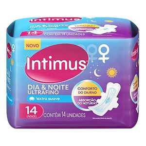 Absorvente Intimus Cobertura Extra Suave c/ Abas Dia e Noite c/ 14 Unid