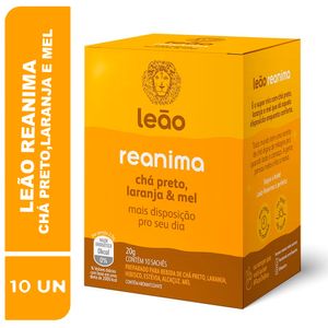 Chá Leão Reanima Preto/Laranja/Mel 20g