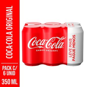 Refrigerante Coca-Cola Lata Pack c/ 6 Unid de 350ml Cada