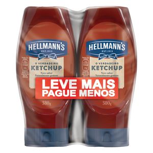 Pack Ketchup Hellmanns Squeeze Leve Mais Pague Menos 380g c/2 Unid