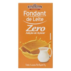 Fondant Dacolonia Zero Açúcar Leite 75g