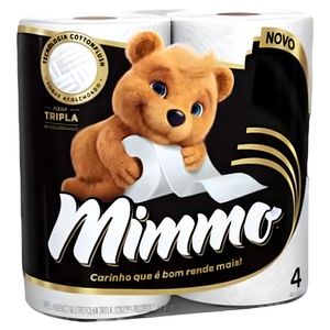 Papel Higiênico Mimmo Folha Tripla 20m com 4 Unidades