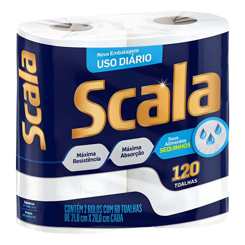 Papel Toalha Scala Plus 60 Folhas c/ 2 Rolos - Prezunic