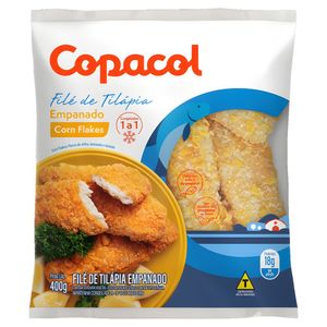 File de Peixe Tilápia Copacol Empanado Corn Flakes 400g