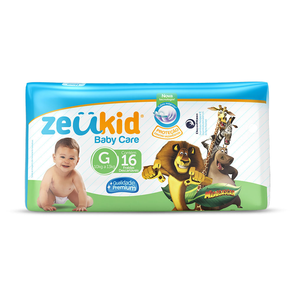 BABY BABY ユイチ・タケダ Fralda Descartável Zeukid Baby Care G c/ 16 Unid | Prezunic