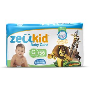 Fralda Descartável Zeukid Baby Care G c/ 56 Unidades