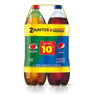 Kit Refrigerante Guaraná Antarctica + Cola Pepsi 2l Cada Leve+ Pague-