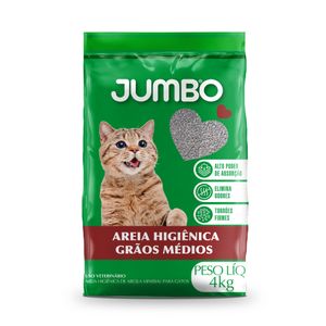 Areia Higiênica Jumbo Grãos Médios 4Kg