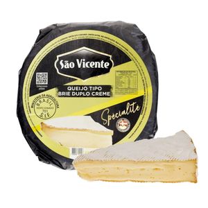 Queijo Brie São Vicente Duplo Creme Pedaço