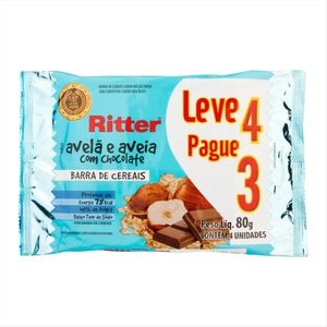 Barra de Cereal Ritter Avelã e Chocolate 80g Leve 4 Pague 3