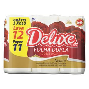 Papel Higiênico Deluxe Folha Dupla 20m Leve 12 Pague 11 Unid