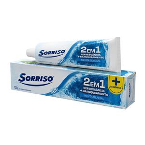Gel Dental Sorriso Branqueador 2 em 1 Menta Glacial 120g + Econômico