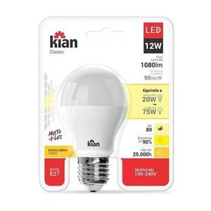 Lampada Led Kian 12W 3000K Bivolt