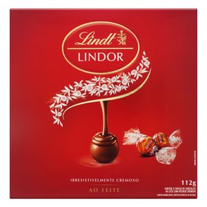 Trufa de Chocolate Suíço Lindt Lindor ao Leite Recheio Cremoso Caixa112g c/ 9 Unid