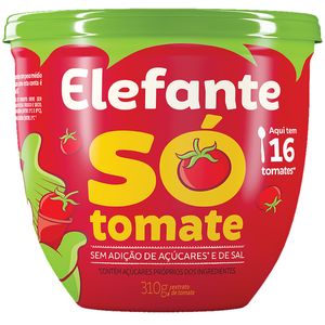 Extrato de Tomate Elefante Só Tomate s/ Açúcar s/ Sal Pote 310g