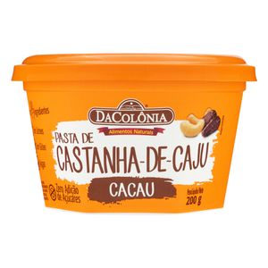 Pasta de Castanha de Caju c/ Cacau Dacolônia Pote 200g