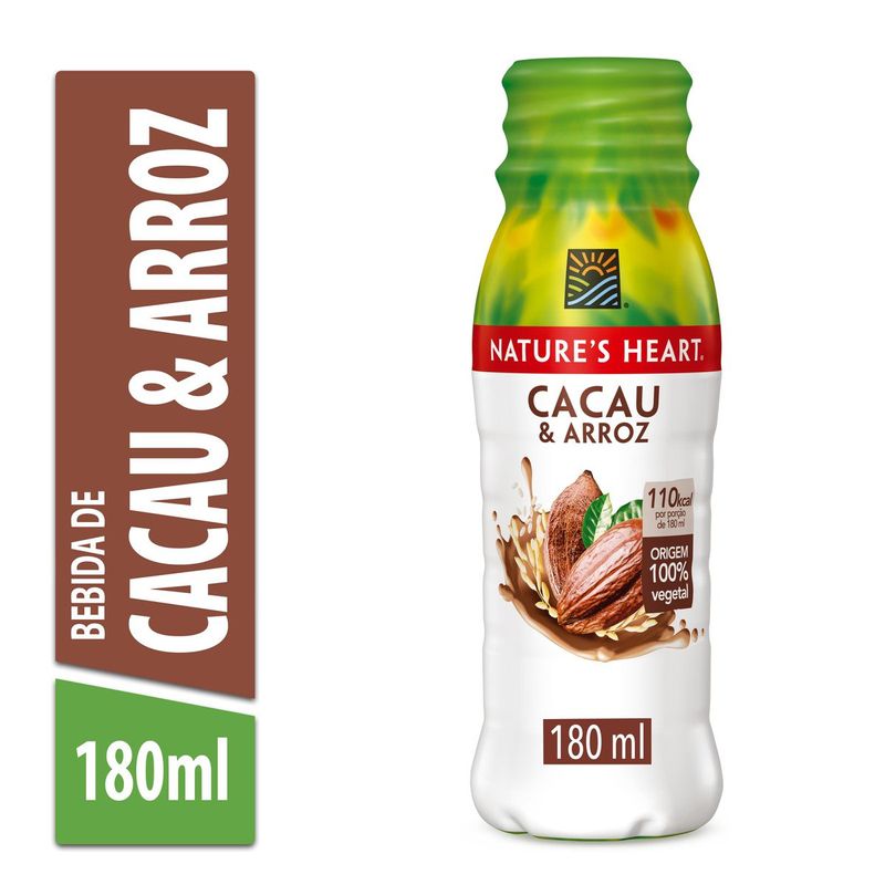 Bebida à Base De Cacau And Arroz Natures Heart Garrafa 180ml Bebida