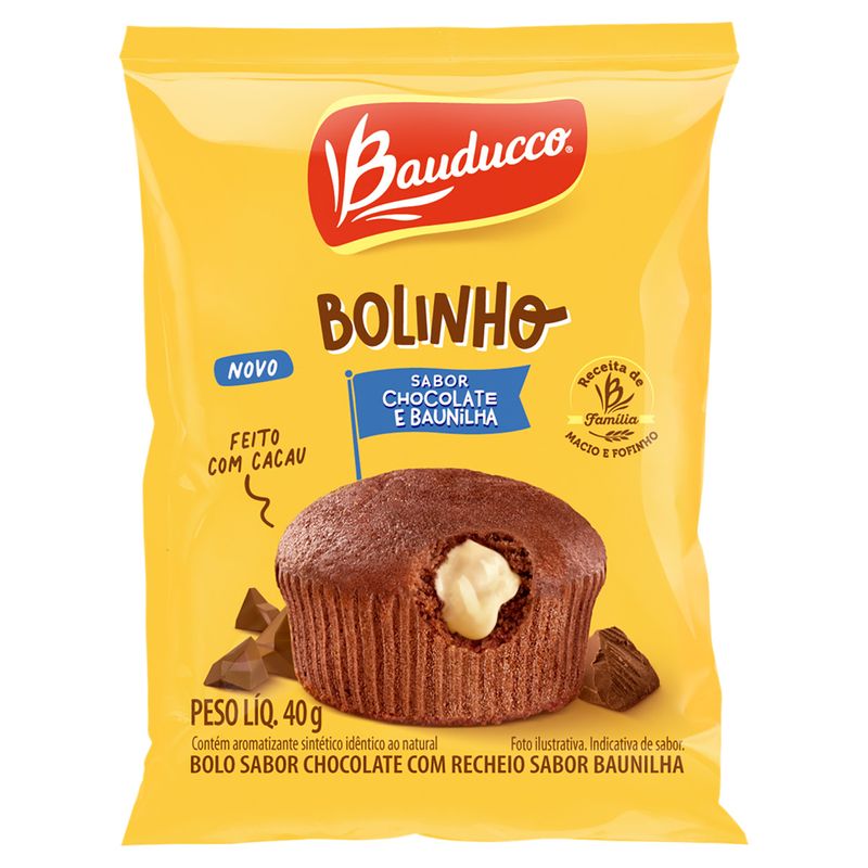 Bolinho Bauducco Chocolate c/ Recheio Baunilha Pacote 40g - Prezunic