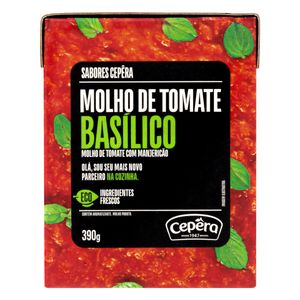 Molho de Tomate Sabores Cepêra Basílico Caixa 390g