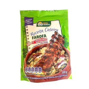 Farofa de Mandioca Bom Gosto Costelinha Defumada 300g