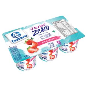 Iogurte Desnatado Batavo Pense Zero Morango 540g Bandeja c/ 6 Unid