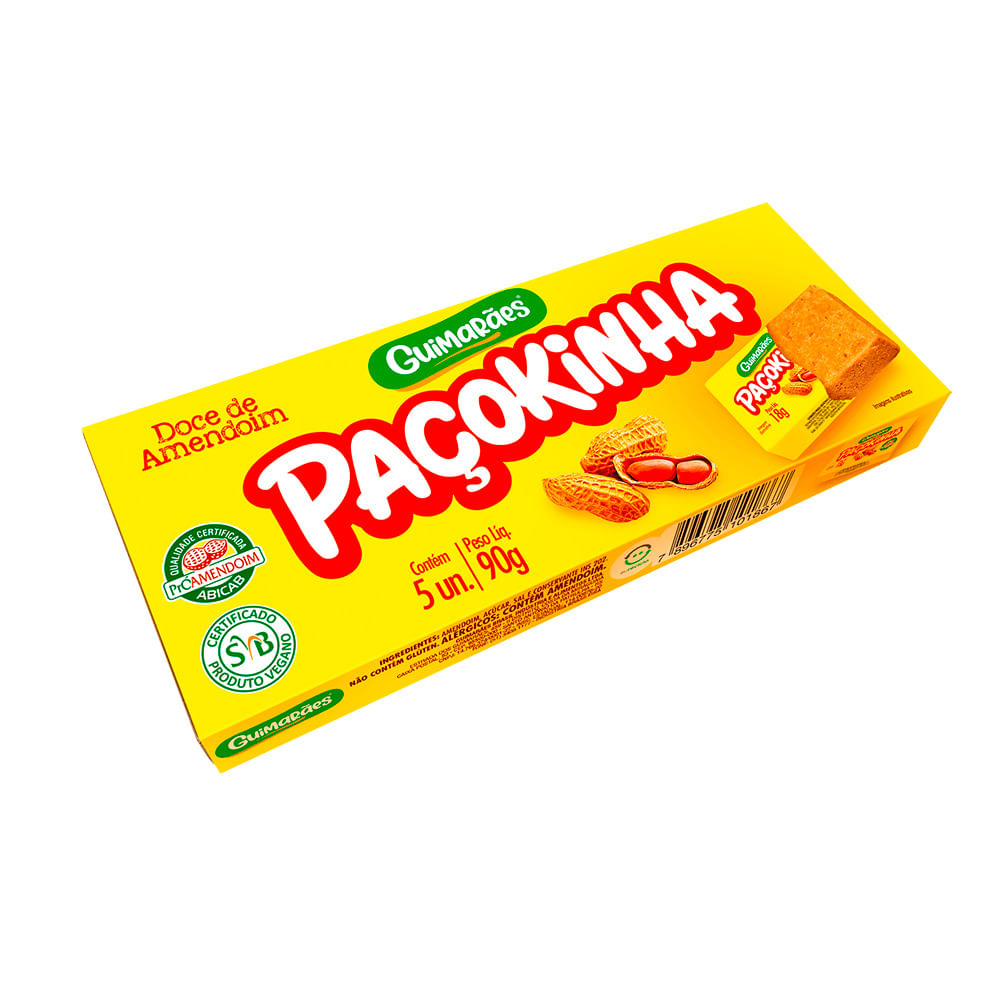 Paçokinha de Amendoim Guimarães 90g c/ 5 Unid 18g Cada | Prezunic