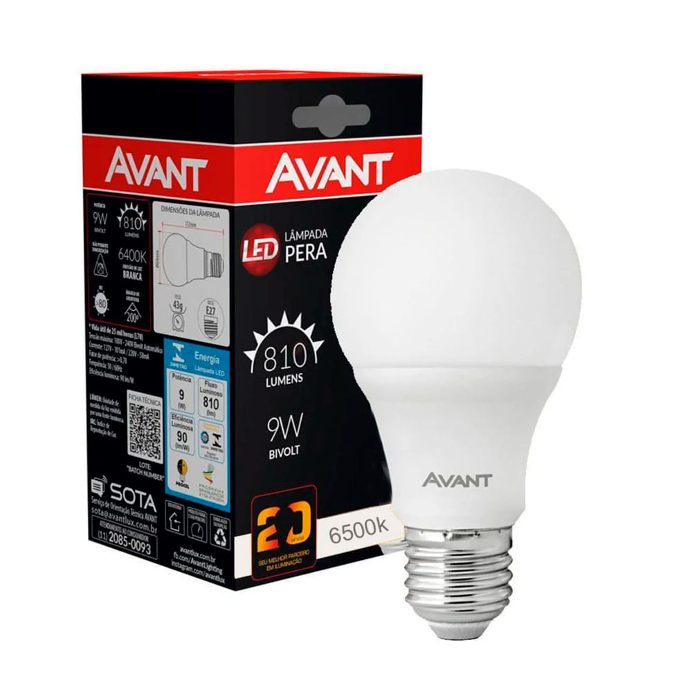 Lâmpada Led Avant Pera 9W Bivolt - Prezunic