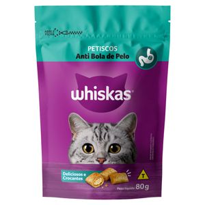 Petisco para Gato Whiskas Antibola de Pelo Pouch 80g